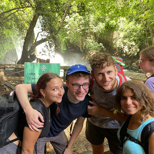 Hannah, jonathan, jacob, and noa from levontin at the hatzbani river