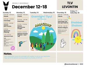 Weekly Updates - December 9, 2021 9 Gap year in israel - aardvarkisrael