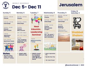 Weekly Updates - December 2, 2021 11 Gap year in israel - aardvarkisrael