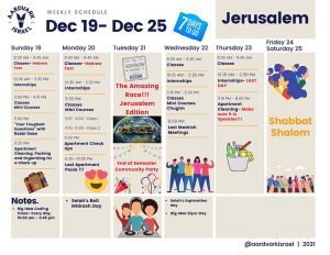 Weekly Updates - December 16, 2021 9 Gap year in israel - aardvarkisrael