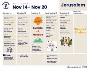 Weekly Updates - November 11, 2021 9 Gap year in israel - aardvarkisrael