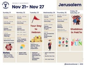 Weekly Updates - November 18, 2021 9 Gap year in israel - aardvarkisrael