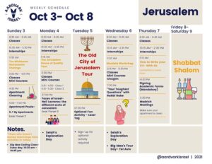 Weekly Updates - October 1, 2021 12 Jerusalem fall 2021