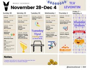 Weekly Updates - November 25, 2021 9 Gap year in israel - aardvarkisrael